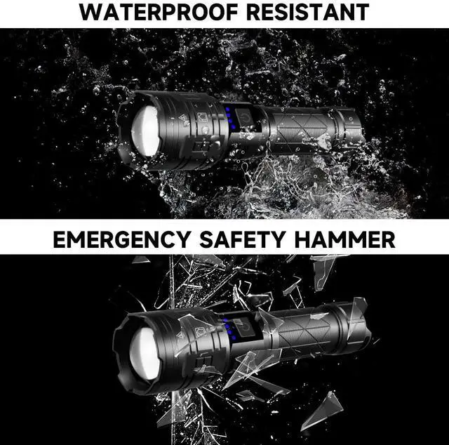 Alt view image 6 of 7 - 2Pack Rechargeable Flashlights High Lumens, Powerful Tactical Flashlights, 5 Modes LED Flashlight Adjustable, Brightest Flashlight Waterproof, Handheld Flash Light for Home, Camping, Hiking