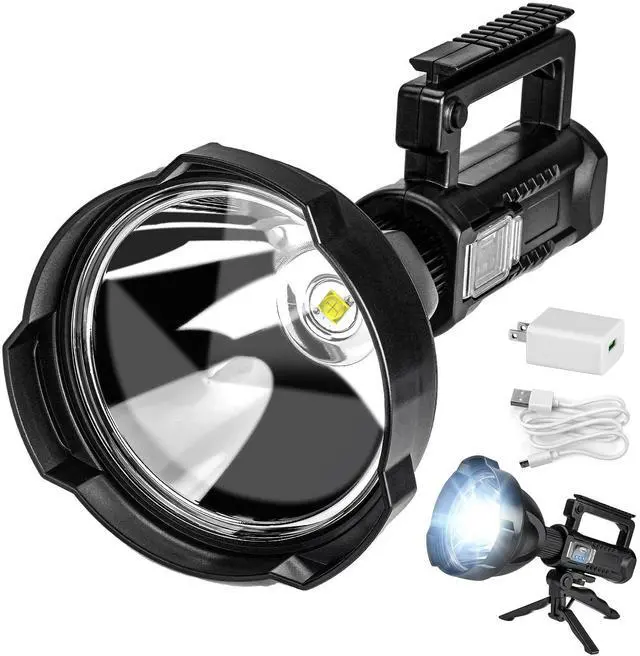 Main image of Superbright Big Size Rechargeable LED Handheld Flashlight Spotlight 4 Modes High Power Portable Waterproof Searchlight for Camping Hunting Outdoor (P90 Large Size)