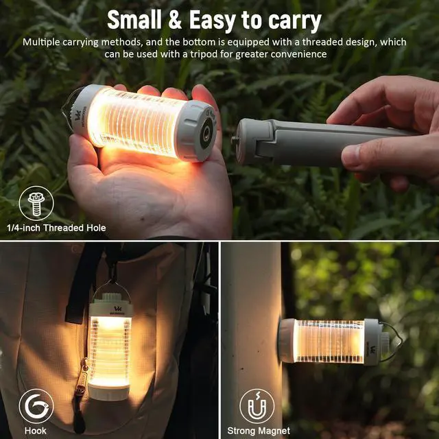 Alt view image 6 of 7 - CL01 Camping Lantern Rechargeable, 550LM Waterproof Tent Light with Magnet Base, Up to 300H Runtime,Portable Lantern Flashlight with RGB light,Emergency Camp Light for Hurricane,Hiking,Camping