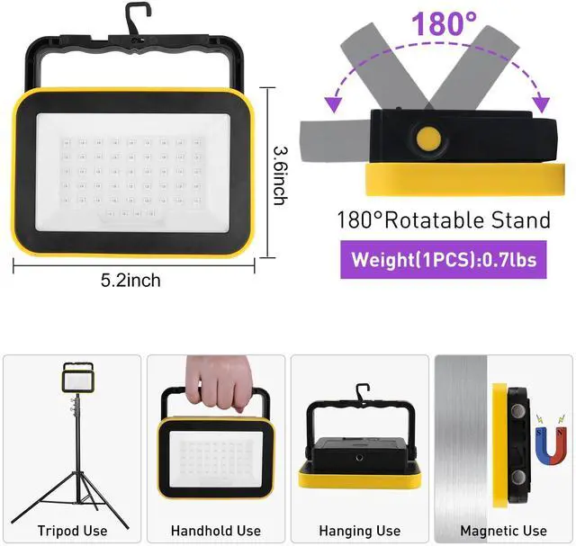 Alt view image 4 of 7 - Rechargeable LED Black Light, Battery Powered Portable Blacklight, 400nm LED Flood Light Black Lights, Neon Glow Party, Blacklight Catfishing, Halloween, Glow in The Dark Decoration 2 Pack