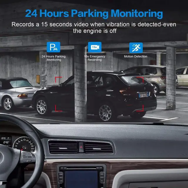 Alt view image 4 of 7 - Dash Cam Front with 32G SD Card, 1080P FHD Car Driving Recorder 3'' IPS Screen 170°Wide Angle Dashboard Camera Aluminum Alloy Case, WDR G-Sensor Parking Monitor Loop Recording Motion Detection