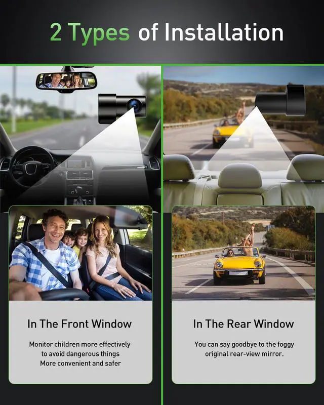 Alt view image 7 of 7 - Dash Cam Front and Rear,4K+1080P WiFi Dual Dash Camera for Cars with App, 3" IPS Dashboard Camera Recorder,Night Vision,24H/7 Parking Mode, Loop Recording,170° Wide Angle,Free 64GB SD Card