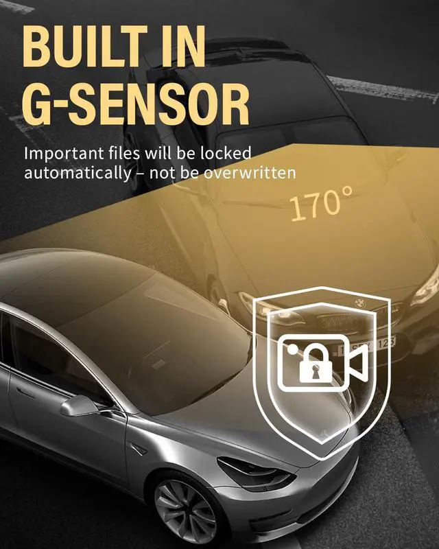 Alt view image 5 of 7 - Dash Cam Front Rear and Inside 1080P Three Channels with IR Night Vision Car Camera SD Card Included Dashboard Camera Dashcam for Cars HDR Motion Detection and G-Sensor for Car, Taxi, Uber