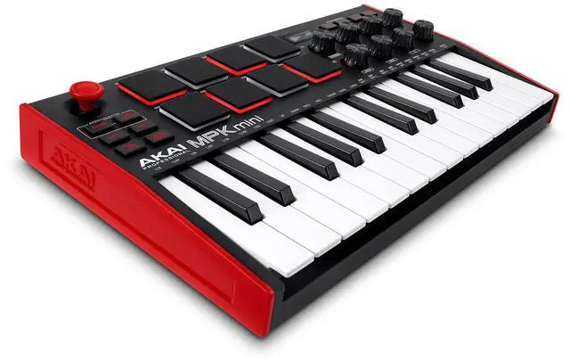 Main image of MPK Mini MK3 - 25 Key USB MIDI Keyboard Controller With 8 Backlit Drum Pads, 8 Knobs, Music Production Software and Native Instruments Sound Package (NKS Integration)
