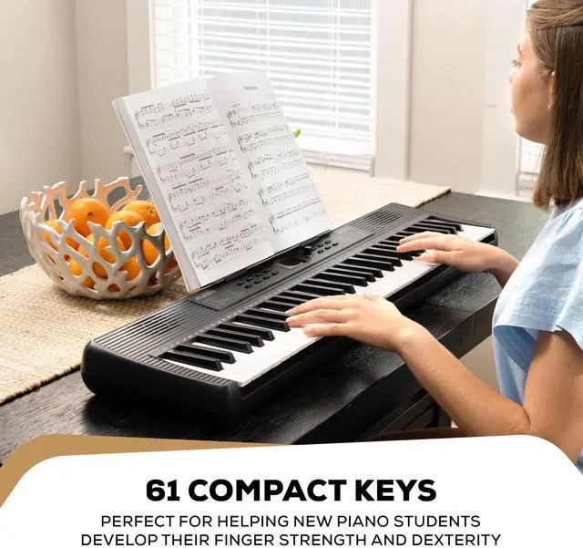 Alt view image 4 of 7 - Melody 61 MK4 Keyboard Piano for Beginners with 61 Keys Speakers, Tablet/Sheet Music Stand, 300 Sounds and Music Lessons