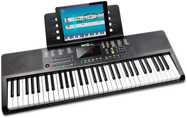 Main image of 61-Key Compact Keyboard Piano with LED Display, Keynote Stickers & Lessons