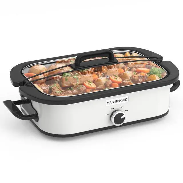 Main image of 4-Quart Slow Cooker with Casserole Manual Warm Setting - Perfect Crock Pot for Family Dinners, Dishwasher Safe Crock,Versatile Cookware for Large Families or Entertaining