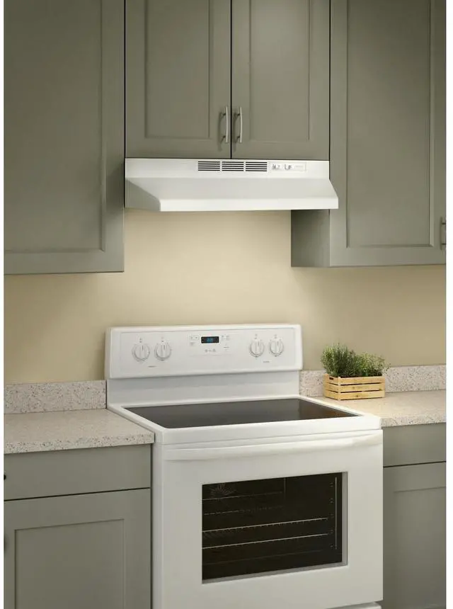 Alt view image 2 of 5 - 413001 Non-Ducted Ductless Range Hood with Lights Exhaust Fan for Under Cabinet, 30-Inch, White