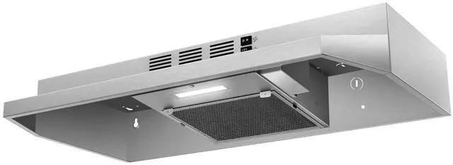 Main image of 30 inch Range Hood Ducted/Ductless Convertible Stainless Steel Range Hood Under Cabinet with Rocker Button Control,Vent Hood with LED Light,2 Speed Exhaust Fan,Under Cabinet Hood,Silver