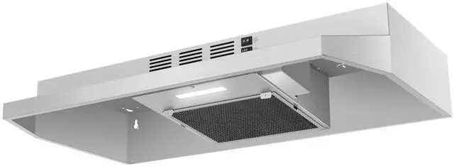 Alt view image 7 of 7 - 30 inch Range Hood Ducted/Ductless Convertible Stainless Steel Range Hood Under Cabinet with Rocker Button Control,Vent Hood with LED Light,2 Speed Exhaust Fan,Under Cabinet Hood,Silver