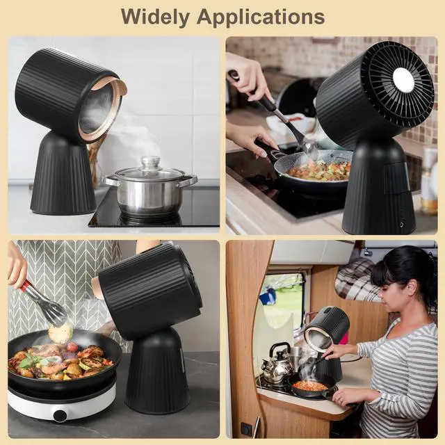 Alt view image 2 of 7 - Portable Range Hood, Desktop Range Hood w/ 3 Wind Speed, One Button Control, Portable Kitchen Exhaust Fan with Detachable Filters, Kitchen Hood for Indoor BBQ, Hot Pot