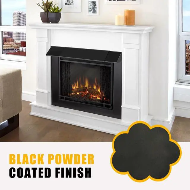 Alt view image 7 of 7 - Black Adjustable Fireplace Hood for 28 to 48" Fireplace Hood Heat Shield Equipped with Insulation Cotto