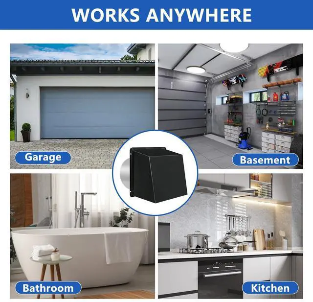 Alt view image 6 of 7 - 10 Inch Hooded Wall Vent with Screen and Damper, Metal Exhaust Vent Cover Cap, for Exterior Kitchen Range Hood Dryer Ventilation, Outdoor Wall Duct Vent-Cap (Black)