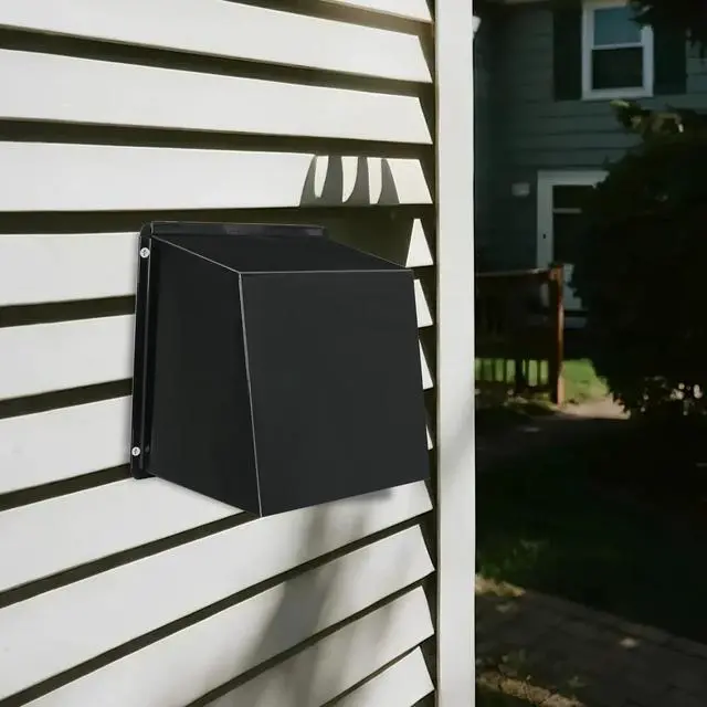 Alt view image 7 of 7 - 10 Inch Hooded Wall Vent with Screen and Damper, Metal Exhaust Vent Cover Cap, for Exterior Kitchen Range Hood Dryer Ventilation, Outdoor Wall Duct Vent-Cap (Black)