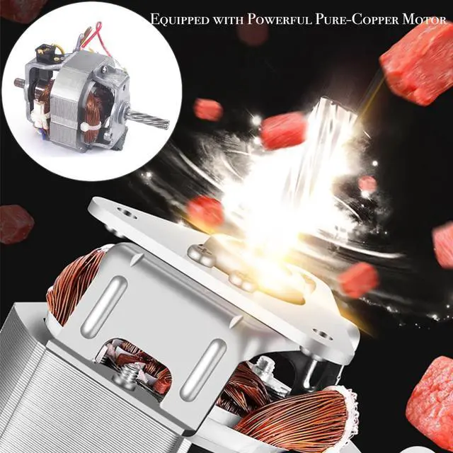Alt view image 2 of 7 - SM-G33 Electric Meat Grinder - 1HP 800W Max Power - ETL Stainless Steel Meat Grinder Mincer Sausage Stuffer, Stainless Steel Blade and Plates and 1 Sausage Maker
