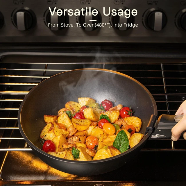 Alt view image 5 of 7 - 21 Pcs Pots and Pans Set Non Stick, Ceramic Cookware Set Detachable Handle, RV Kitchen Cooking Set Removable Handles, Oven Safe, Induction Ready, Stackable, Black, Fathers Day Gift for Men