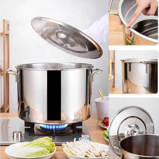 Alt view image 4 of 7 - Pasta Cooker with Strainer,Stainless Steel Pasta Cooker Insert Set, Multipots Cooking Tool,Stock Pot with Lid, 3 Holes Pasta Basket for Boiling.for Kitchen Cooking Multiple