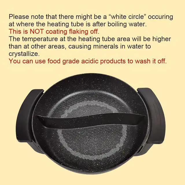 Alt view image 7 of 7 - Electric Hot Pot with Divider Hotpot Pot Electric Hopot Cooker Shabu Shabu Pot 110V 1200W Non-Stick 6-Quart BPA FREE Fondue Chinese Hot Pot