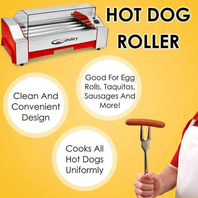 Alt view image 7 of 7 - Electric Hot Dog Roller - Sausage Grill Cooker Machine - 6 Hot Dog Capacity - Household Hot Dog Machine for Children and Adults