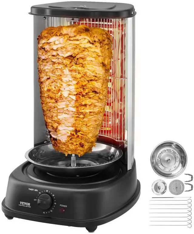 Main image of Shawarma Grill Machine, Vertical Chicken Shawarma Cooker Machine Countertop, Electric Stainless Steel Broiler Gyro Rotisserie Oven Doner Kebab Machine, for Home Restaurant Kitchen Parties