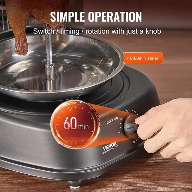 Alt view image 4 of 7 - Shawarma Grill Machine, Vertical Chicken Shawarma Cooker Machine Countertop, Electric Stainless Steel Broiler Gyro Rotisserie Oven Doner Kebab Machine, for Home Restaurant Kitchen Parties