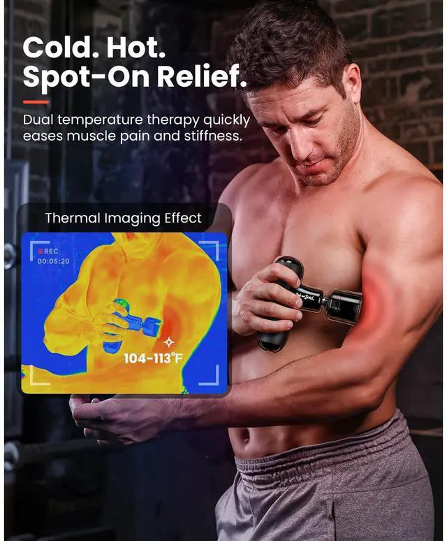 Alt view image 3 of 6 - Q2 Pro Mini Massage Gun with Heat and Cold Head,Pocket-Sized Deep Tissue Massager Gun,Portable Percussion Muscle Massager Gun, Ultra Small&Quiet Muscle Massage Gun