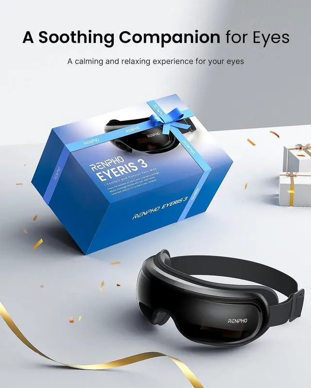 Alt view image 4 of 7 - Eye Massager with Heat and Cooling for Migraines, Eyeris 3 Voice Control Eye Mask, Eye Care Device with DIY Massage Setting, Birthday Gifts for Women/Men, Reduce Dry Eyes