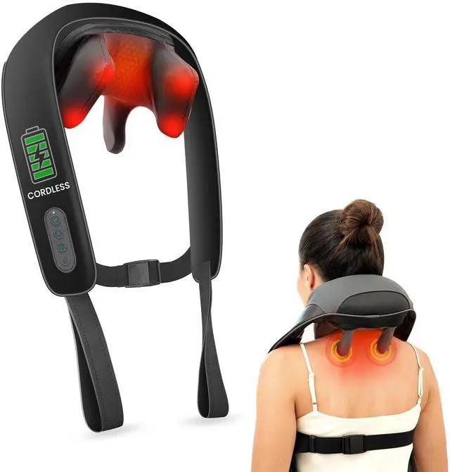 Main image of Neck Massager for Pain Relief Deep Tissue, Neck Massage with Heat, Cordless Massager for Back and Shoulder Pain, Deep Kneading Back Massager, Gift for Mom Dad