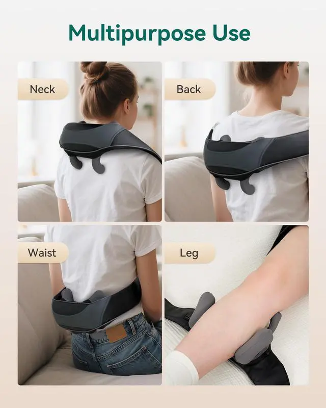 Alt view image 6 of 7 - Neck Massager for Pain Relief Deep Tissue, Neck Massage with Heat, Cordless Massager for Back and Shoulder Pain, Deep Kneading Back Massager, Gift for Mom Dad