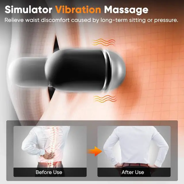 Alt view image 6 of 7 - 3 in 1 Upadate Rechargeable Electric Lumbar Support Pillow with Adjustable Height for Bed and Chair,Back Massager with Heat,Back Massager for Pain Relief Deep Tissue,Waist Wedge Bolster (Black)