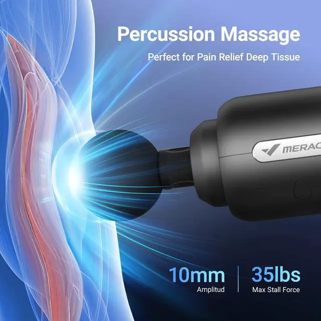 Alt view image 4 of 7 - Massage Gun Deep Tissues, Percussion Massager Tools with 6 Massage Heads, Portable Hand Held Muscle Massagers for Pain Relief Deep Tissue, Cool Gifts for Men and Women
