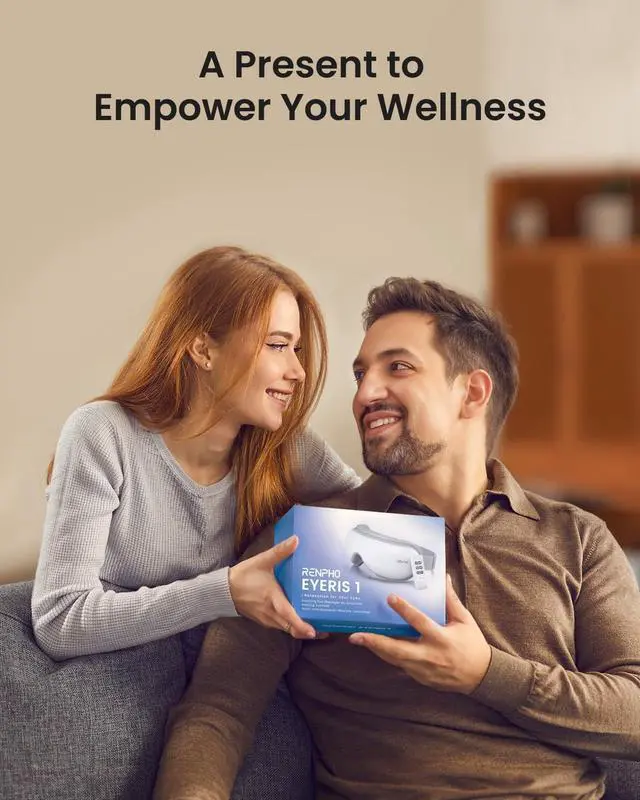 Alt view image 2 of 7 - Eyeris 1 Eye Massager with Remote, Christmas Birthday Gifts for Women Men, FSA Eligible HSA Sleep Mask with Heat, Compression, Headache Massager Scalp for Strain Relief Migraine Relief Stye Eye