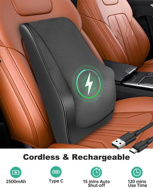 Alt view image 7 of 7 - Cordless Shiatsu Neck Massager with Heat & Vibration, Back Neck Shoulder Massager for Pain Relief Deep Tissue, 4D Kneading Back Massage Pillow, Rechargeable Portable Massage, Gifts for Mom,Dad