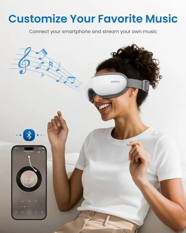 Alt view image 5 of 7 - Eyeris 1 Eye Massager with Heat, Eye Mask for Migraine, Smart Sleep Mask for Dry Eyes Relax, Reduce Strain Massage Equipment for Mom Dad Women Men Her Him