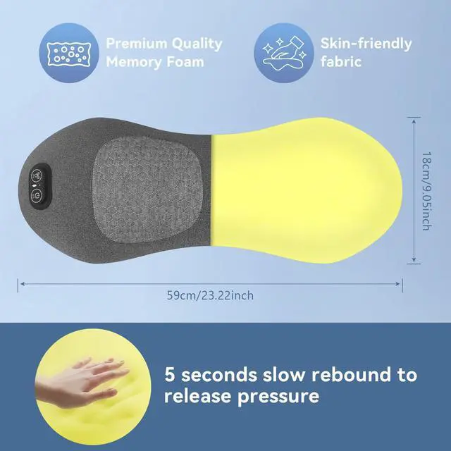 Alt view image 7 of 7 - 3 in 1 Lower Back Massager - Electric Lumbar with Heat, Vibration, Traction,Adjustable Height for Bed and Chair,Smooth Spine Lumbar Support Pillow for Lower Back Pain Relief,Deep Tissue Relaxation