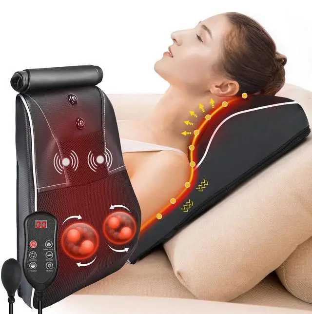 Main image of Shiatsu Neck and Back Massager with Heat,Neck Massager for Pain Relief deep Tissue,3D Kneading Massage Pillow for Back,Shoulder,Leg,Gifts for Mom,Dad,Women (Black)