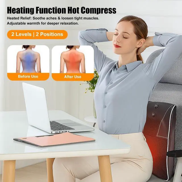 Alt view image 3 of 7 - Shiatsu Neck and Back Massager with Heat,Neck Massager for Pain Relief deep Tissue,3D Kneading Massage Pillow for Back,Shoulder,Leg,Gifts for Mom,Dad,Women (Black)