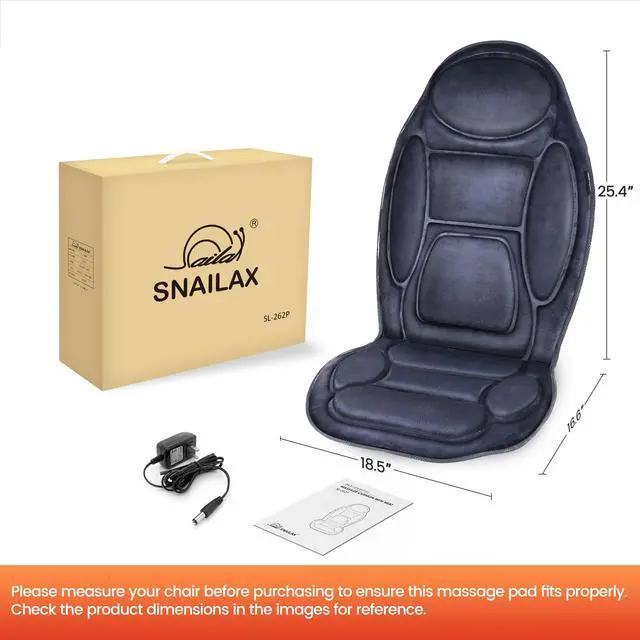 Alt view image 6 of 7 - Vibration Back Massager with Heat, Massage Seat Cushion with 6 Vibrating Motors and 2 Heat Levels, Massage Chair Pad for Home Office use, Gifts for Him Her