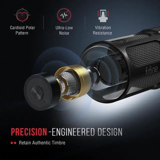 Alt view image 3 of 7 - XLR Dynamic Microphone, Studio Vocal Mic for Recording, All Metal XLR Podcast Microphone with Mid-Boost, Low-Cut Filter for Voice-Over, Compatible with Mixer/Audio Interface-AmpliTank TANK1