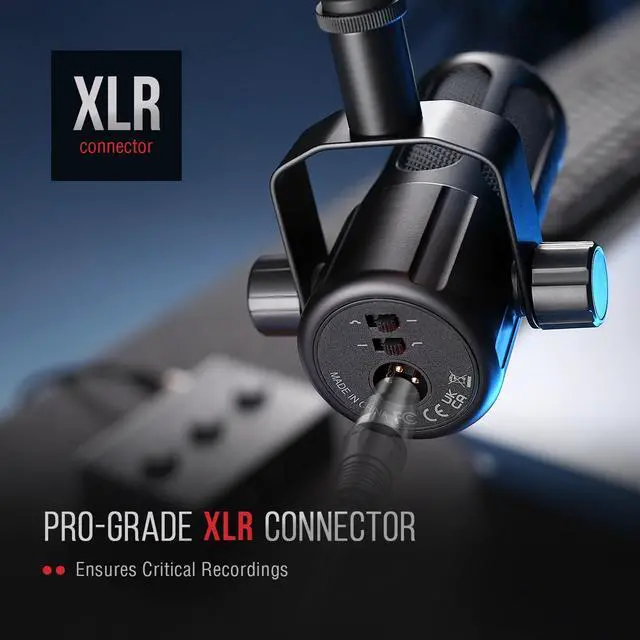 Alt view image 5 of 7 - XLR Dynamic Microphone, Studio Vocal Mic for Recording, All Metal XLR Podcast Microphone with Mid-Boost, Low-Cut Filter for Voice-Over, Compatible with Mixer/Audio Interface-AmpliTank TANK1