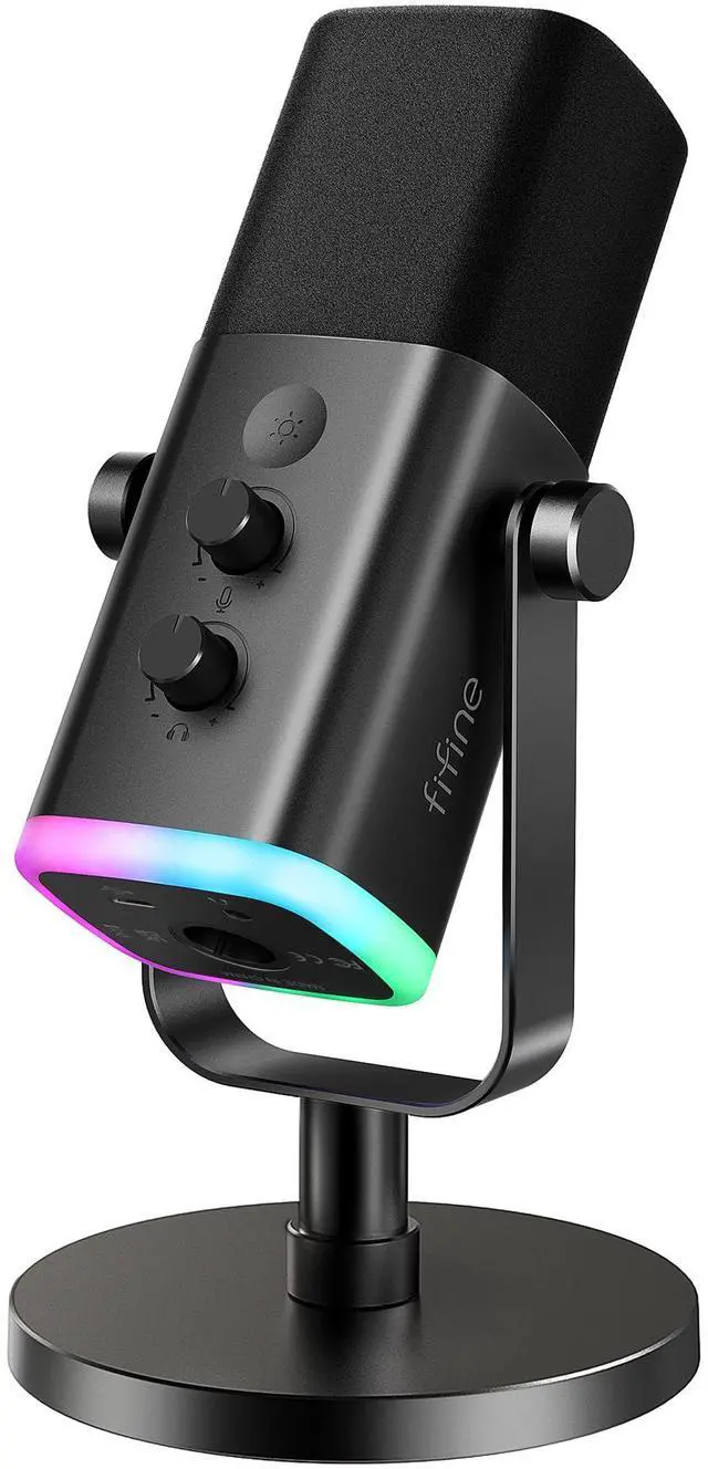 Main image of _Mega Brand USB/XLR Dynamic Microphone for Podcast Recording, PC Computer Gaming Streaming Mic with RGB Light, Mute Button, Headphones Jack, Desktop Stand, Vocal Mic for Singing YouTube-AmpliGame AM8