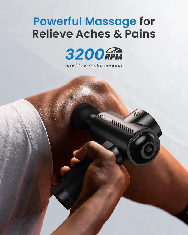 Alt view image 4 of 7 - Active Massage Gun Deep Tissue, Percussion Handheld Muscle Massager for Body Neck Pain Relief, Portable Electric Mini Back Massagers with Carry Case for Athletes Men Women
