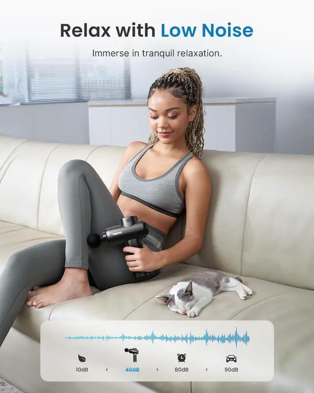 Alt view image 6 of 7 - Active Massage Gun Deep Tissue, Percussion Handheld Muscle Massager for Body Neck Pain Relief, Portable Electric Mini Back Massagers with Carry Case for Athletes Men Women