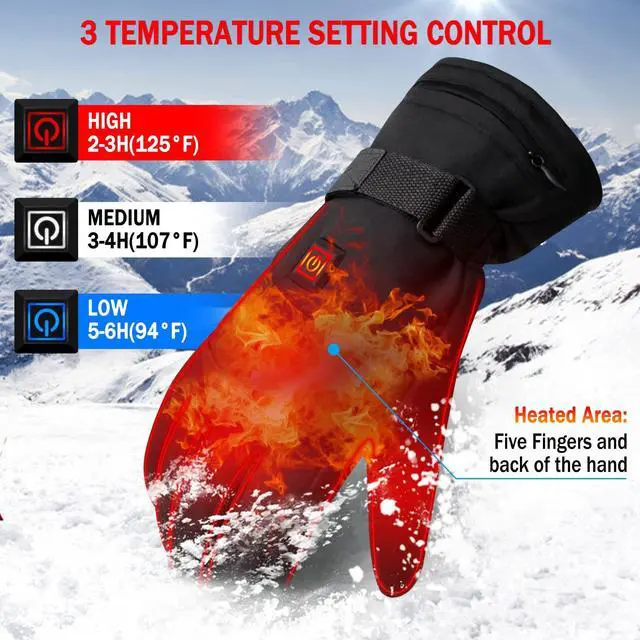 Alt view image 2 of 7 - Spring Rechargeable Electric Heated Gloves,Touchscreen Waterproof Cold Weather Thermal Heated Gloves,Hand Warmer Gloves for Hunting Fishing Skiing Camping Cycling