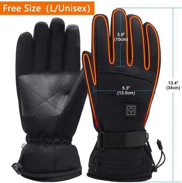 Alt view image 5 of 7 - Spring Rechargeable Electric Heated Gloves,Touchscreen Waterproof Cold Weather Thermal Heated Gloves,Hand Warmer Gloves for Hunting Fishing Skiing Camping Cycling