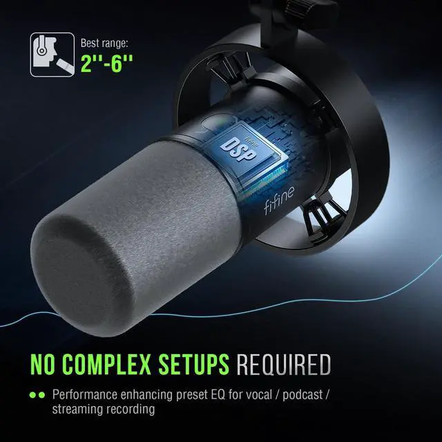 Alt view image 6 of 7 - _Mega Brand Dynamic Microphone, XLR/USB Podcast Recording PC Microphone for Vocal Voice-Over Streaming, Studio Metal Mic with Mute, Headphone Jack, Monitoring Volume Control, Windscreen-Amplitank K688