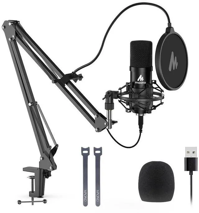Main image of USB Microphone,  192KHZ/24Bit Plug & Play PC Computer Podcast Condenser Cardioid Metal Mic Kit with Professional Sound Chipset for Recording, Gaming, Singing, YouTube (AU-A04)
