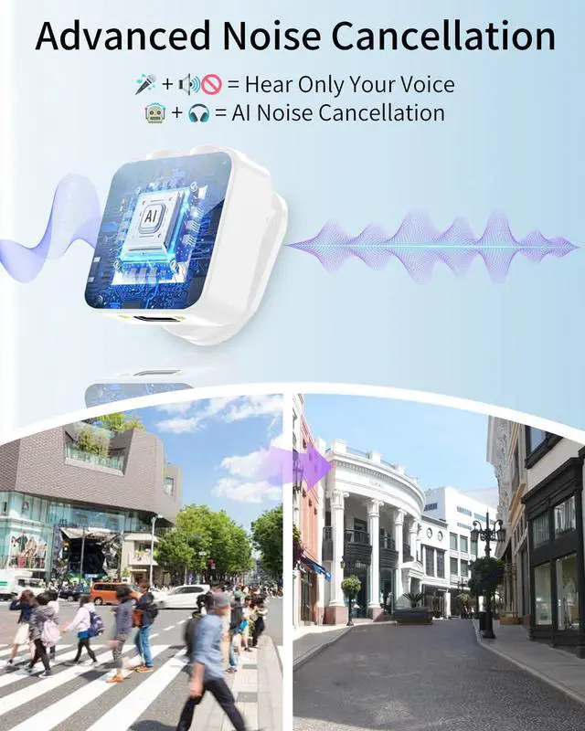 Alt view image 2 of 7 - Wireless Microphone for iPhone Mini Lav Mic with Smart Noise Reduction, Reverb Effect, 30H Battery Life, Suitable for Podcast, Vlogging, Streaming - Ideal for Content Creators and Streamers