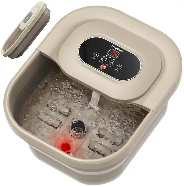 Main image of Collapsible Foot Spa with Heat, Bubble, Temperature Control, Foot Spa Bath Massager with 8 Massage Rollers, Pumice Stone, Pedicure Foot Bath for Relaxation,Stress Relief