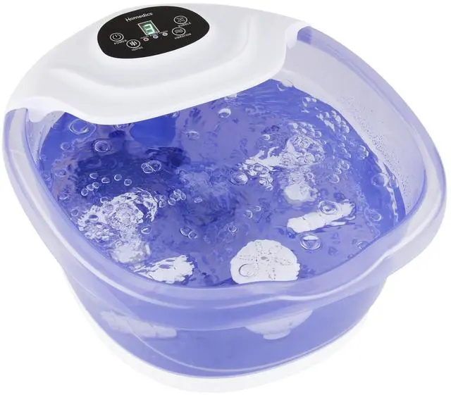 Main image of Salt-N-Soak Footbath with Heat Boost and Soaking Salt Starter Kit, 4 Soothing Massage Rollers, Toe-Touch Controls, Splash Guard, Bubble, Vibration Massage, Bath Salt Dispenser, LED Display
